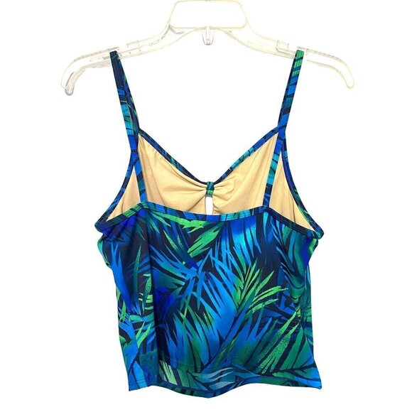 Islander 2 PC Swimsuit Floral Tropical Print Attached Shelf Bra Women's 14 NWOT - Picture 2 of 10